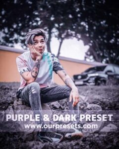 Lightroom purple and dark preset